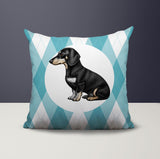 Dachshund Dog  Indoor/Outdoor Reversible Square Pillow