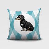 Dachshund Dog  Indoor/Outdoor Reversible Square Pillow