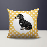 Dachshund Dog  Indoor/Outdoor Reversible Square Pillow