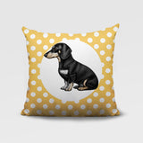 Dachshund Dog  Indoor/Outdoor Reversible Square Pillow
