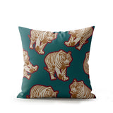 Dama Tiger Faux Suede Square Indoor Pillow