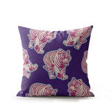 Dama Tiger Faux Suede Square Indoor Pillow