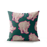 Dama Tiger Faux Suede Square Indoor Pillow