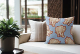 Dama Tiger Faux Suede Square Indoor Pillow in Lavender Earth - Size 16x16