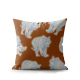 Dama Tiger Faux Suede Square Indoor Pillow