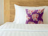 Dama Tiger Faux Suede Square Indoor Pillow in Orchid Glow - Size 20x20