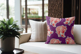 Dama Tiger Faux Suede Square Indoor Pillow in Orchid Glow - Size 20x20