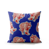 Dama Tiger Faux Suede Square Indoor Pillow