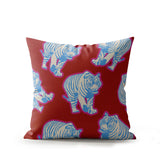 Dama Tiger Faux Suede Square Indoor Pillow