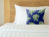 Dama Tiger Faux Suede Square Indoor Pillow in Royal Azure - Size 20x20