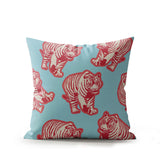 Dama Tiger Faux Suede Square Indoor Pillow