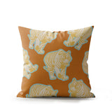 Dama Tiger Faux Suede Square Indoor Pillow
