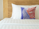 Damisa Leopard Faux Suede Square Indoor Pillow in Patriot Flame - Size 18x18