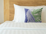Damisa Leopard Faux Suede Square Indoor Pillow in Royal Azure - Size 16x16