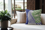 Damisa Leopard Faux Suede Square Indoor Pillow in Royal Azure - Size 16x16