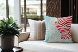 Damisa Leopard Faux Suede Square Indoor Pillow in Sky Mist - Size 16x16