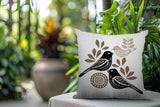 Della Bird Reversible Indoor/Outdoor Square Pillow