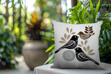 Della Bird Reversible Indoor/Outdoor Square Pillow