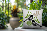 Della Bird Reversible Indoor/Outdoor Square Pillow