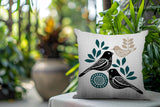 Della Bird Reversible Indoor/Outdoor Square Pillow