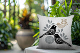 Della Bird Reversible Indoor/Outdoor Square Pillow