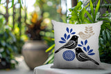Della Bird Reversible Indoor/Outdoor Square Pillow