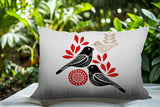 Della Bird Reversible Indoor/Outdoor Square Pillow