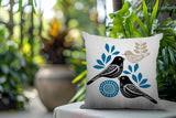 Della Bird Reversible Indoor/Outdoor Square Pillow