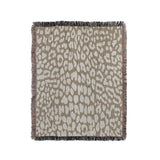 Delo Animal Print Cotton Blend Blanket Throw in Beige, full view