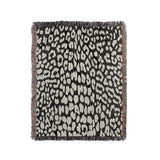 Delo Animal Print Cotton Blend Blanket Throw in Black, full view