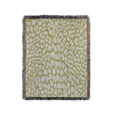 Delo Animal Print Cotton Blend Blanket Throw in Chartreuse, full view