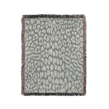 Delo Animal Print Cotton Blend Blanket Throw in Gray, full view