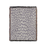 Delo Animal Print Cotton Blend Blanket Throw in Periwinkle, full view