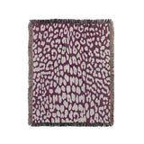 Delo Animal Print Cotton Blend Blanket Throw in Purple, full view