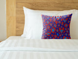 Didi Animal Print Faux Suede Square Indoor Pillow in Patriot Flame - Size 16x16