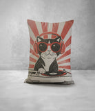 DJ Cat Faux Linen Lumber Pillow