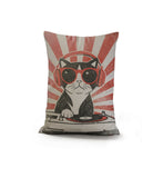 DJ Cat Faux Linen Lumber Pillow