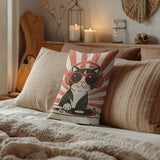 DJ Cat Faux Linen Lumber Pillow