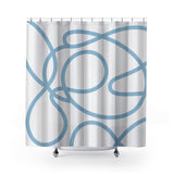 Doodles Shower Curtain in Blue