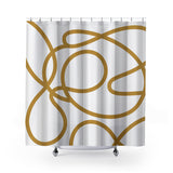 Doodles Shower Curtain in Mustard