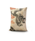 Chinese Dragon Faux Linen Lumber Pillow