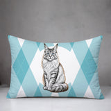 Maine Coon Cat Indoor/Outdoor Reversible Rectangular Pillow