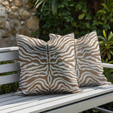 Eden Zebra Print Indoor/Outdoor Reversible Square Pillow