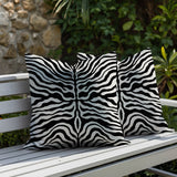 Eden Zebra Print Indoor/Outdoor Reversible Square Pillow