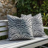 Eden Zebra Print Indoor/Outdoor Reversible Square Pillow