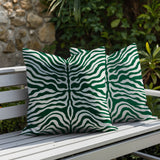 Eden Zebra Print Indoor/Outdoor Reversible Square Pillow