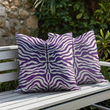 Eden Zebra Print Indoor/Outdoor Reversible Square Pillow