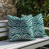 Eden Zebra Print Indoor/Outdoor Reversible Square Pillow