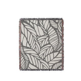Caro Floral Cotton Throw Blanket in Gray, full view