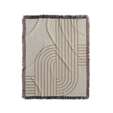Eko Cotton Blend Blanket Throw in Beige, full view